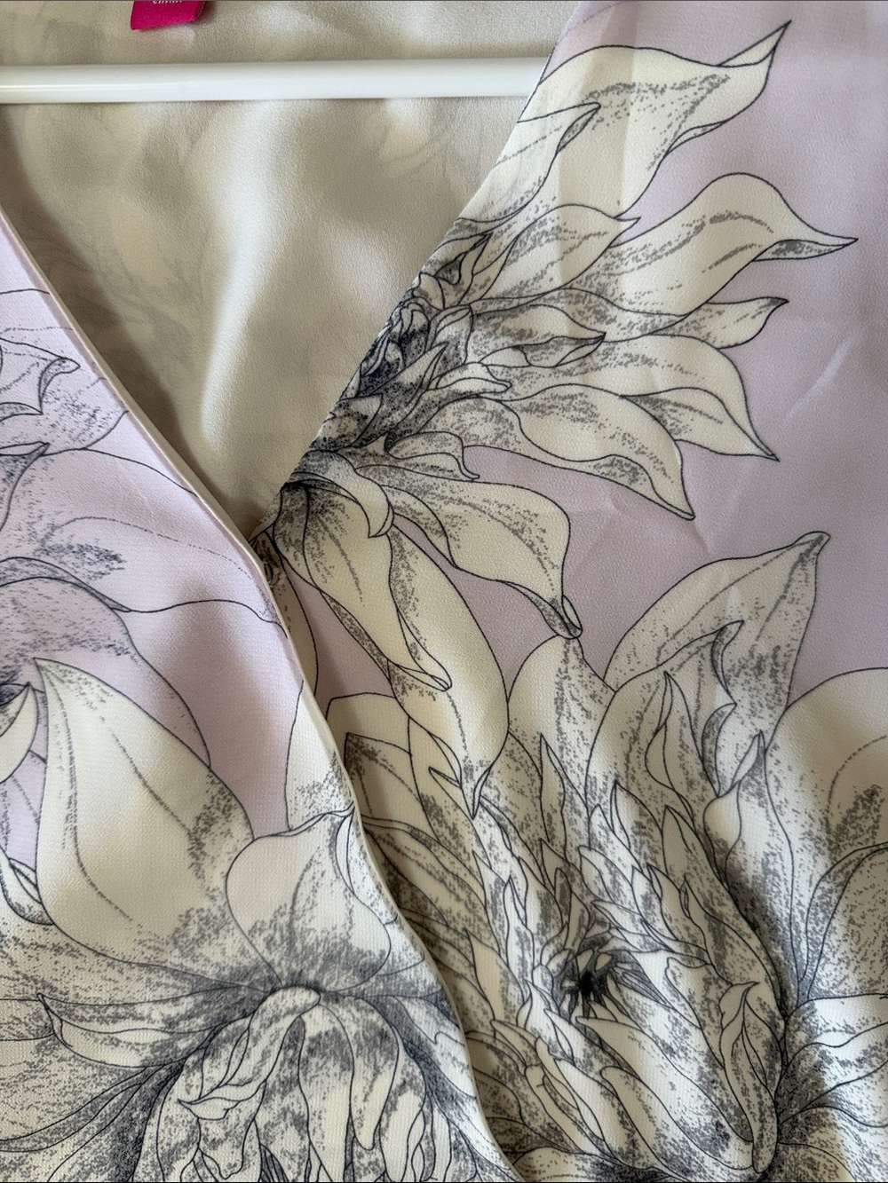 Calvin Klein Lavender Floral Wrap Midi Dress - Picture 3 of 10